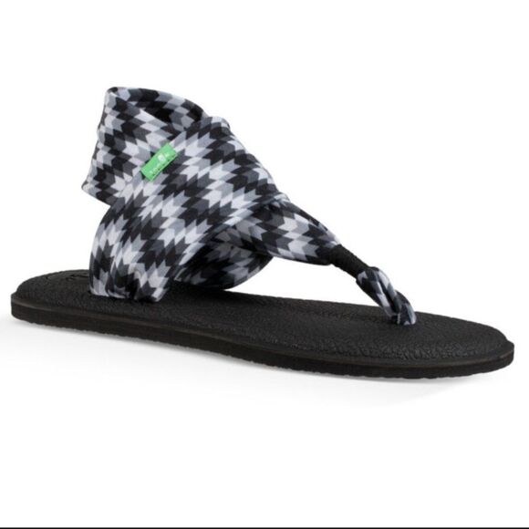 Sanuk Women's Flip Flop Yoga Sling 2 Prints Black - Picture 1 of 8